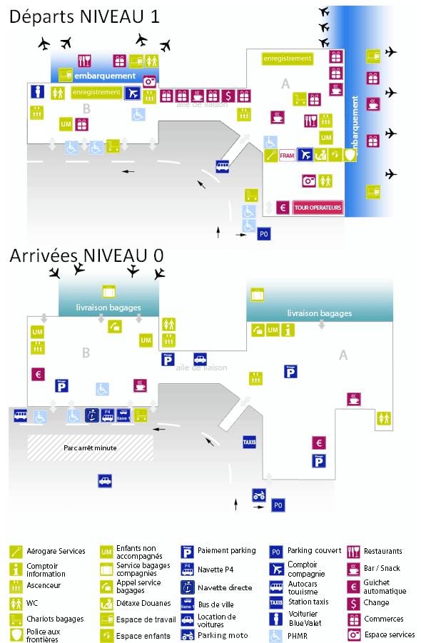 harta e Bordeaux aeroport