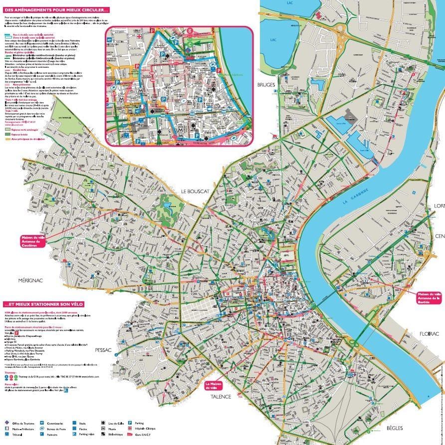 harta e Bordeaux biçikletë