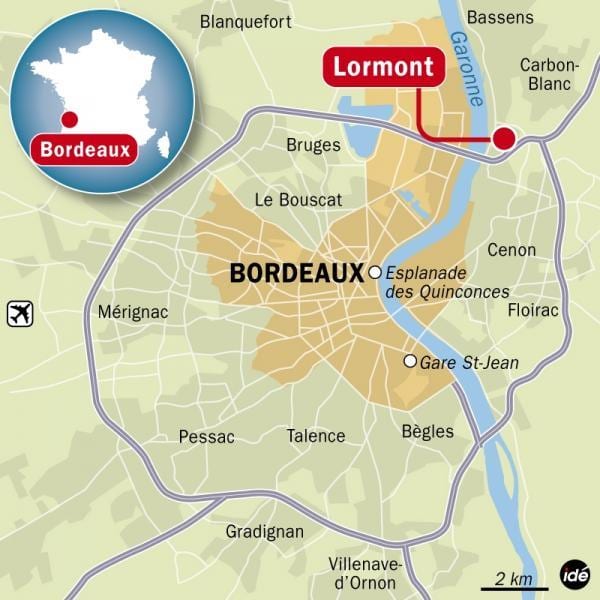 harta e Bordeaux periferi