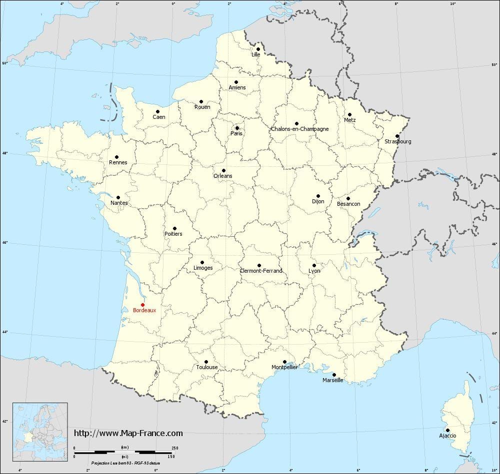 Bordeaux komunat map