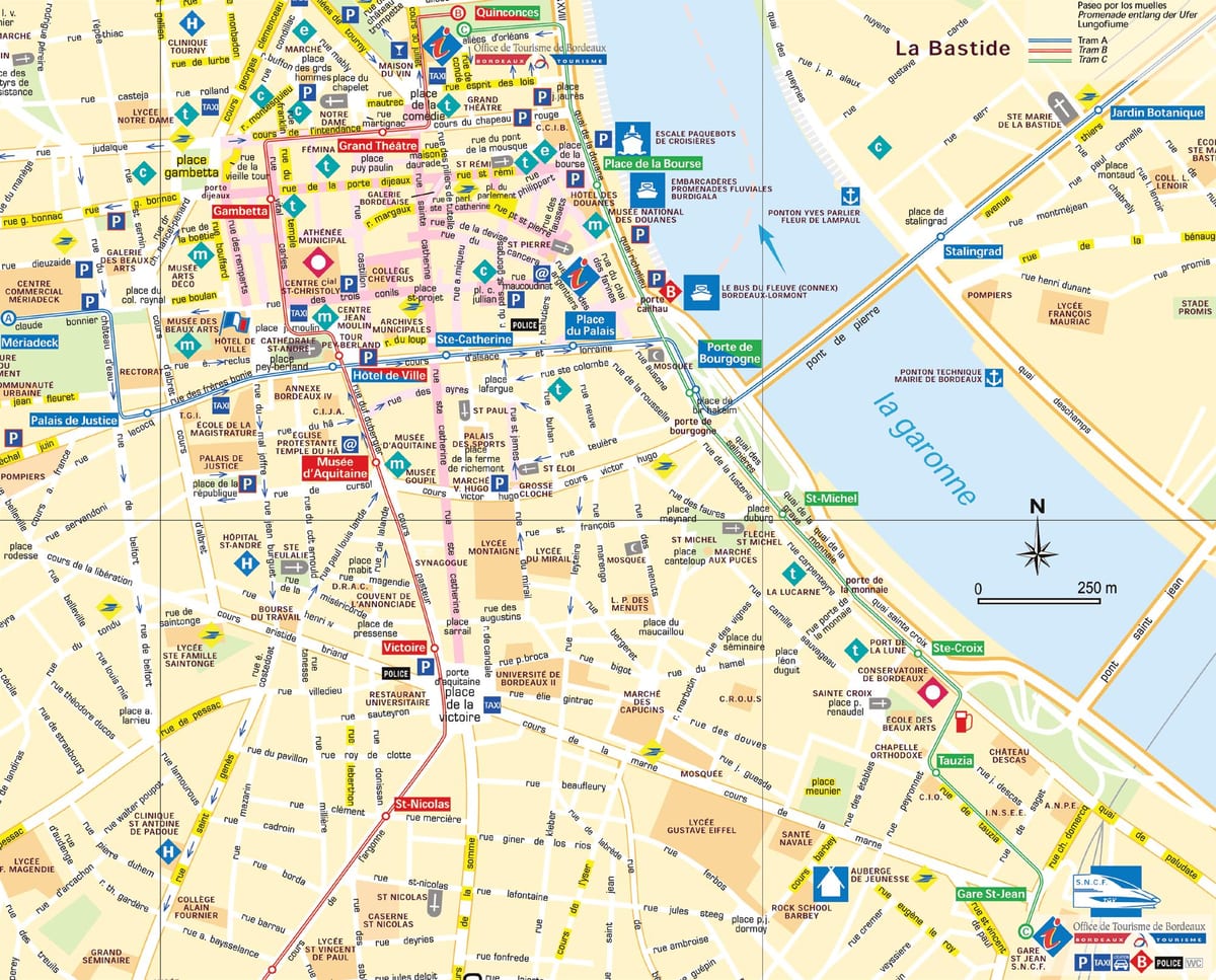 street map Bordeaux të francës