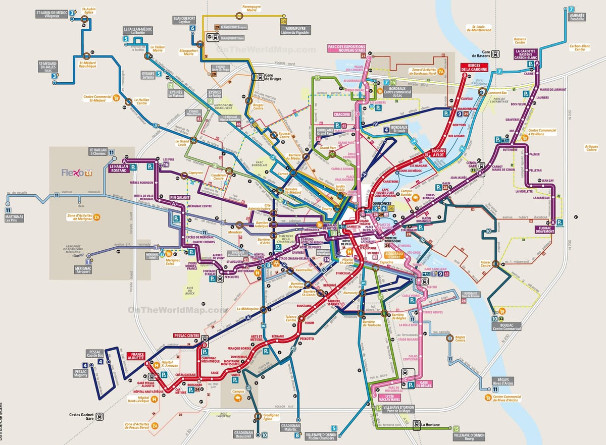 harta e Bordeaux tranzit