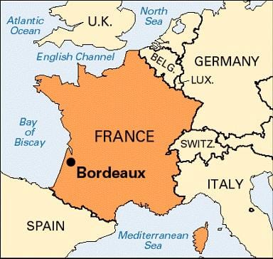 Bordeaux në hartë