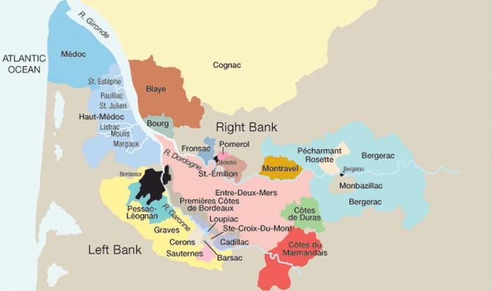 la banka Bordeaux hartë