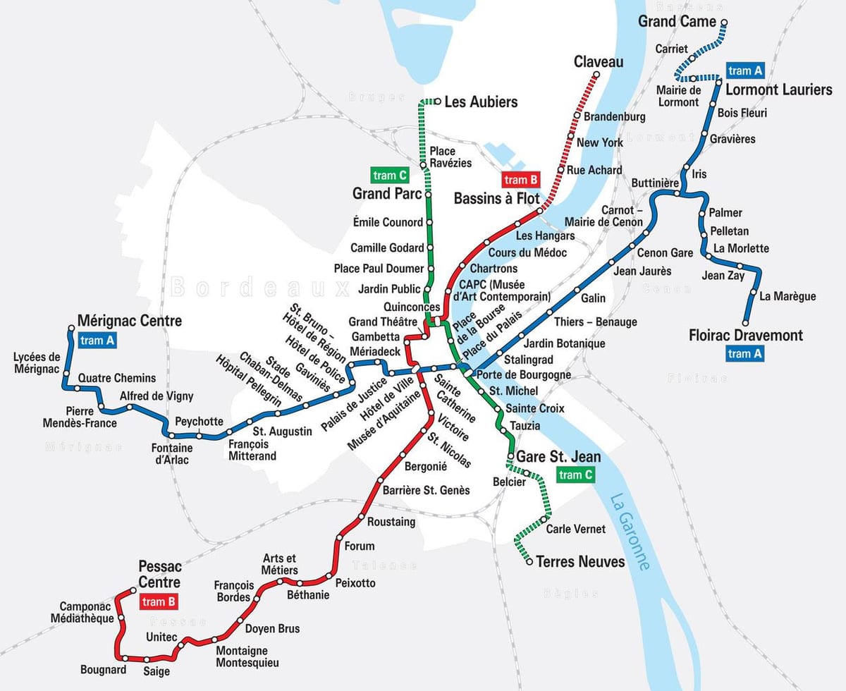 treni hartë Bordo në francë