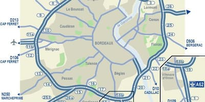 Bordeaux hartën e rrugës