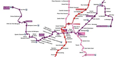 Bordeaux metro hartë