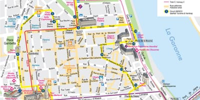 Bordeaux në qendër të qytetit hartë