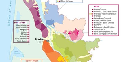 Harta e Bordeaux verë vendit