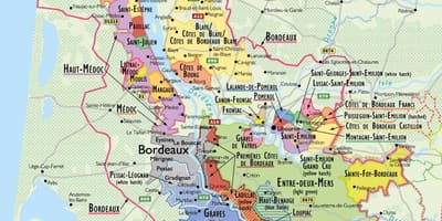 Harta e Bordeaux verë rrugë 
