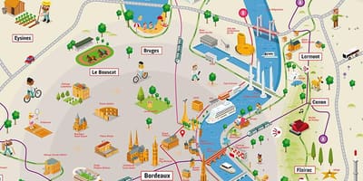 Bordeaux dhe zona përreth hartë